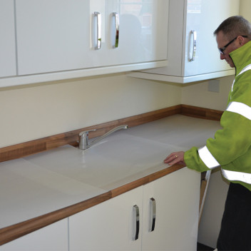 TwinShield 30% Recycled Worktop Protector FR White